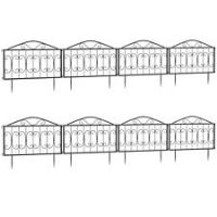 Outsunny Decorative Garden Fencing 8PCs Metal Border Edging