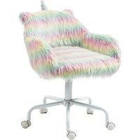 Vinsetto Unicorn Home Office Chair, Height Adjustable Fluffy Desk Chair with Armrests and Swivel Wheels, Colourful