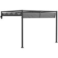 Outsunny 2 x 3(m) Wall Mounted Pergola with Retractable Sun Shade Canopy