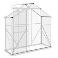 Outsunny 6 x 2.5ft Polycarbonate Greenhouse Aluminium Green House, Silver