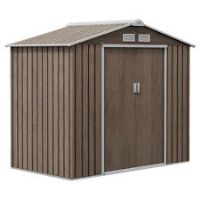 Outsunny Garden Shed Storage Unit w/ Locking Door Floor Foundation Vent Grey