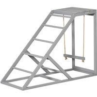 PawHut Wooden Chicken Coop Toy with Swing, Ladder, Platform, Grey