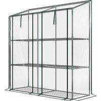 Outsunny 3 Tier 6 Wire Shelves Reinforced Mini Greenhouse, Clear