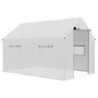 Outsunny Tunnel Greenhouse W/ UV-resistant PE Cover, Wide Door, 2 x 3(m), White