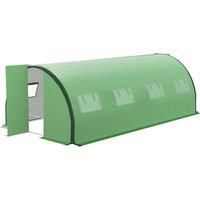 Outsunny Polyethylene Upgraded Structure Walk-in Polytunnel Greenhouse, 6 x 3(m), Green