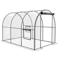 Outsunny 3 x 2 x 2m Polytunnel Greenhouse with Door, Windows, Steel Frame