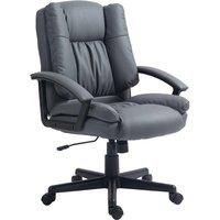 HOMCOM Vinsetto Faux Leather Computer Desk Chair Executive Chair - Dark Grey