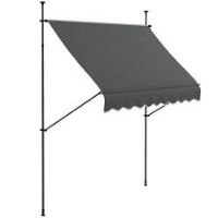 Outsunny 2.5 x 1.2m Freestanding Retractable Awning, Non-Screw Garden Awning