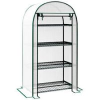 Outsunny 80 x 49 x 160cm Mini Greenhouse Portable Green House with Shelf White