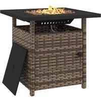 Outsunny 50,000 BTU Rattan Fire Pit Table, Brown