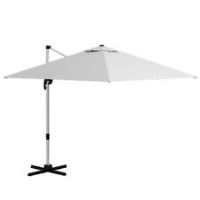 Outsunny 3 x 3(m) Cantilever Roma Parasol Garden Umbrella with Cross Base White