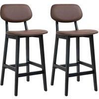 Homcom Breakfast Bar Stools Set Of 2 Brown