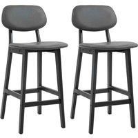 Homcom Breakfast Bar Stools Set Of 2 Dark Grey