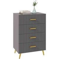 Homcom Bedroom Chest Of Drawers 4-drawer Dresser With Aluminium Legs