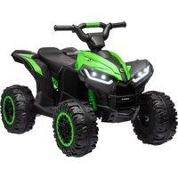 HOMCOM 12V Ride-On Quad Bike w/ Music, Horn, for Ages 3-5 Years - Green Aosom UK