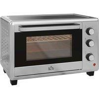 Homcom 30L Mini Oven With Adjustable Temperature 60 Min Time 1600W Silver