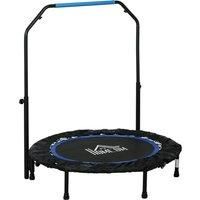 HOMCOM 40" Foldable Mini Fitness Trampoline, with Adjustable Foam Handle, Blue