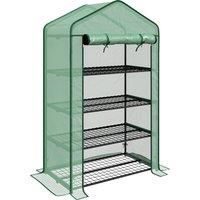 90 x 49 x 160cm Small Greenhouse, Portable Green House with Shelves, Green