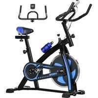 SPORTNOW Exercise Bike, Indoor Stationary Bike, Cycling Machine with Adjustable Seat and Resistance for Home Gym Workout, Blue