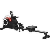 Sportnow Foldable Water Rowing Machine With Wheels And Lcd Monitor, Black