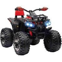 HOMCOM 12V Quad Bike, Battery Powered Ride on ATV with LED Lights, Music, Backrest, Forward, Backward, Electric Vehicle Toy Car for Kids, Red