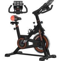 HOMCOM 8Kg Flywheel Exercise Bike With Adjustable Height, Resistance, Black