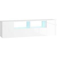 HOMCOM 16 LED Light TV Stand, with Storage - High Gloss White