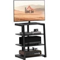 HOMCOM TV Stand Cabinet for 28 Inch TVs, Corner TV Unit with Open Adjustable Shelves and Extension Lead Holder, Entertainment Unit Aosom UK