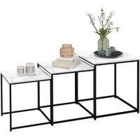 Nesting Tables Set of 3 Modern Stackable Side Tables with Metal Frame