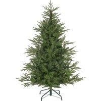 HOMCOM 5ft Artificial Christmas Tree with 1724 Tips, Metal Base, Realistic Hinged Xmas Tree, Easy to Assemble, Green