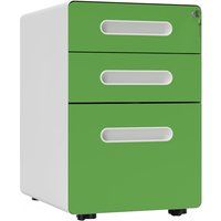 Vinsetto Lockable File Cabinet with 3 Drawers, Vertical Office Drawer for A4, Letter, Legal Size, Anti-tilt Design, Pre-Assembled Body, Green