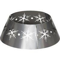 HOMCOM Christmas Tree Collar, 66cm Christmas Tree Base Cover with Hollow Snowflake Patterns, Xmas Decoration for Party, Holiday, Silver Aosom UK