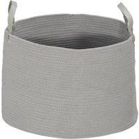 HOMCOM 88L Cotton Rope Laundry Basket, with Handles - Grey Aosom UK