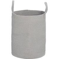 HOMCOM 36L Cotton Rope Laundry Basket, with Handles - Grey Aosom UK