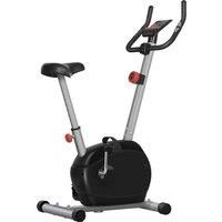 SPORTNOW Quiet Exercise Bike Stationary Bike with 8-Level Magnetic Resistance, Heart-Rate Sensor and Wheels, Grey Aosom UK