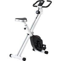 SPORTNOW Folding & Quiet Exercise Bike with 8-Level Magnetic Resistance and Heart-Rate Sensor for Home Gym, Black and White