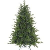 HOMCOM 5ft Artificial Christmas Tree with 1309 Tips, Metal Base, Realistic Hinged Xmas Tree for Home Office, Green