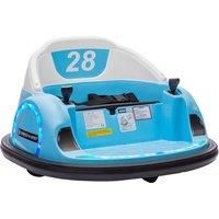 AIYAPLAY 360 Rotation Kids Bumper Car, 12V Waltzer Car with Remote Control, Dual Joysticks, Music Lights - Light Blue Aosom UK