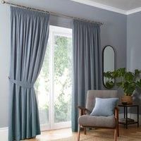 Fusion - Light Blue Blackout Curtains W66 x L90 (168 x 229cm) - Pencil Pleat Curtains in Sky Blue - 2x Panels - Thermal Curtains for Bedroom & Living Room - Pleated Curtains and Drapes in Pale Blue