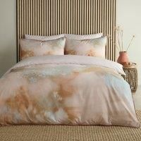 Appletree - Terracotta & Dusky Green Sky Duvet Cover - Double Bedding Size (200 x 200cm) - 100% Cotton - 2 Pillowcases - Cloudy Sky Duvet Cover - Sky Ombre Bedding in Natural - Sky Ombre Duvet Cover