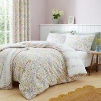 Dreams & Drapes - Ditzy Floral Print Duvet Cover - Double Bedding Size (200 x 200cm) - 2 Pillowcases - Premium PolyCotton - Reversible Designs (Lilac Stripes) - Floral Duvet Cover