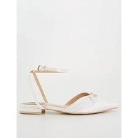 Raid Be Mine Wide Fit Indi Flat Shoe - Ivory Satin