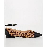 Raid Oliny Pointed Toe Flat Shoe - Leopard/Black