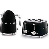 Smeg 50'S Style Kettle Klf03Bluk And 4-Slice Toaster - Black