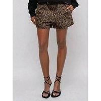 Religion Maeva Shorts In Mixed Leopard Print - Beige