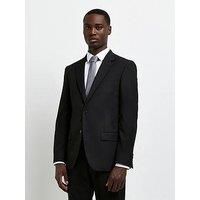 River Island Black Skinny Twill Suit Jacket Size 34R