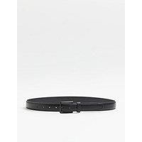 River Island Smooth Pu Black Buckle Belt