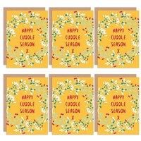 Christmas Cards 6 Pack - Cuddle Season Mistletoe Set Xmas Cards XMPACK004_CP