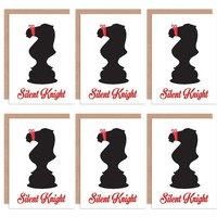 Christmas Cards x6 Funny Silent Night Chess Knight Set Xmas Cards XMPACK032_CP