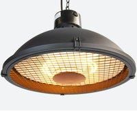 Industrial Style Electric Patio Heater – Pendant - Rose Golden Heat Tube wtith 2 powerful heat setting outdoor heater